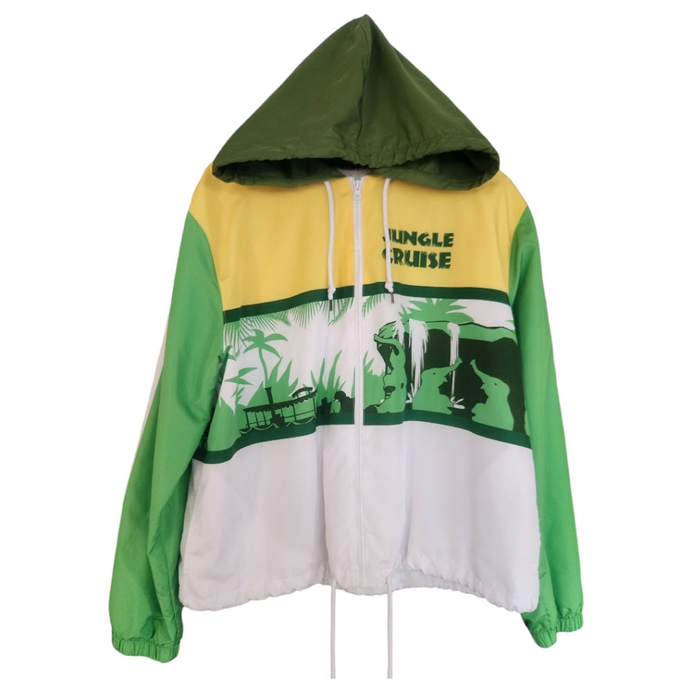 Disney Parks Jungle Cruise Lightweight Windbreaker Jacket Hooded XL Zip-Up